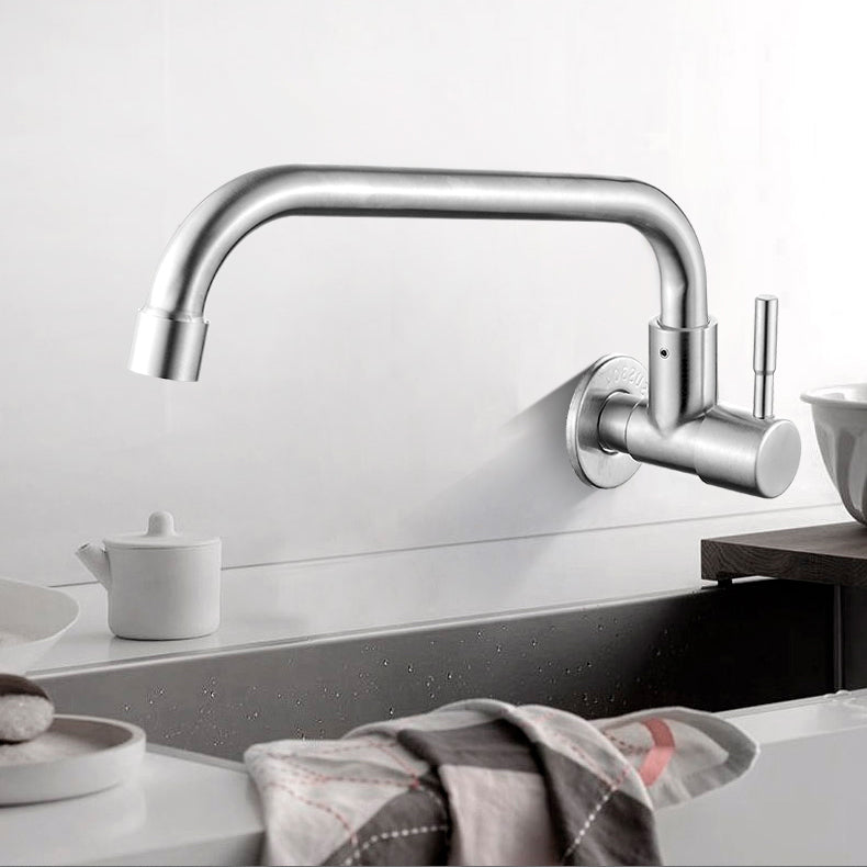 Skorter | Modern Bridge Faucet 304 Stainless Steel Knob Handle Swivel Spout Wall Mounted Faucet