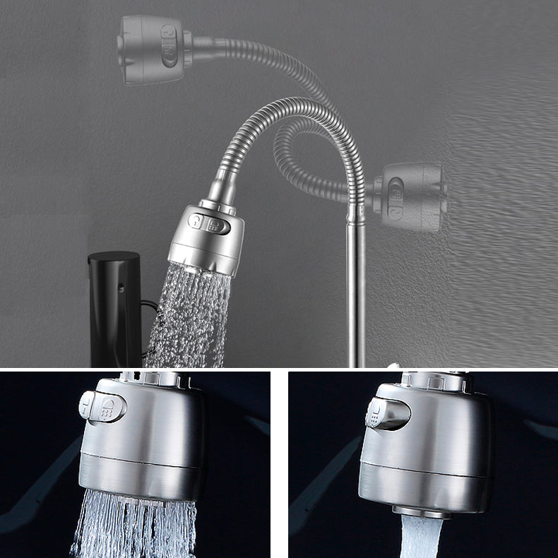 Skorter | Modern Bridge Faucet 304 Stainless Steel Knob Handle Swivel Spout Wall Mounted Faucet