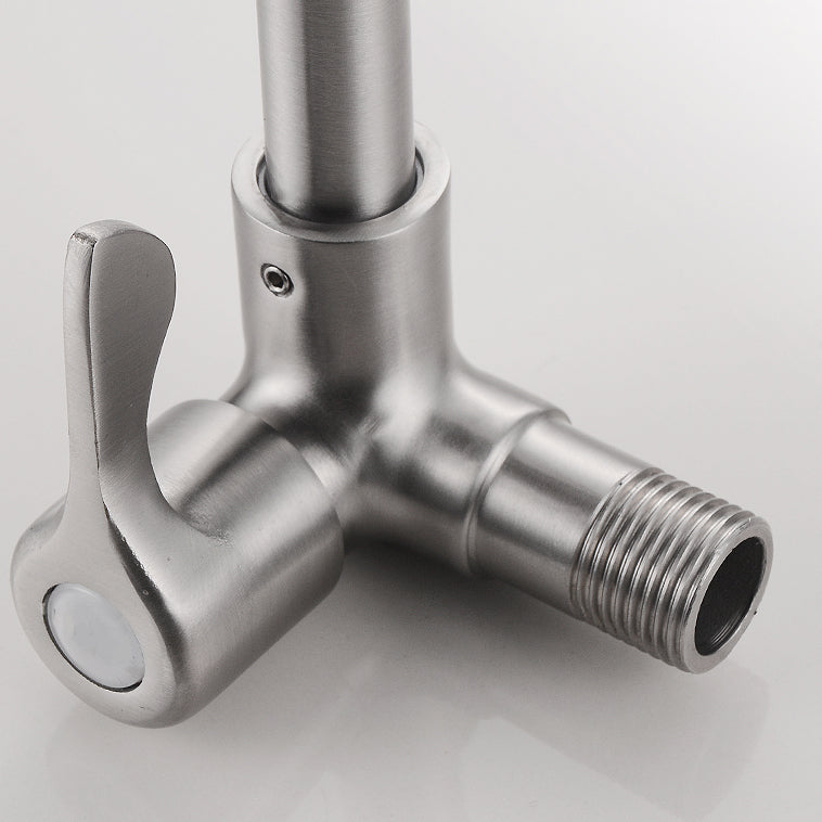 Skorter | Modern Bridge Faucet 304 Stainless Steel Knob Handle Swivel Spout Wall Mounted Faucet