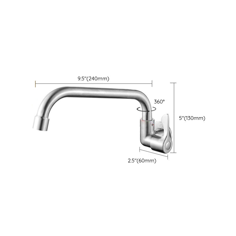 Skorter | Modern Bridge Faucet 304 Stainless Steel Knob Handle Swivel Spout Wall Mounted Faucet