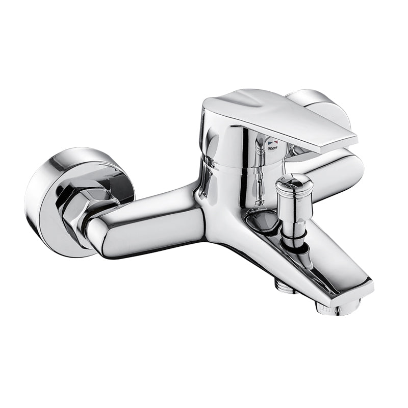 Skorter | Contemporary Wall Mounted Bathroom Faucet Lever Handles 2-Hole Faucet Brass Faucet
