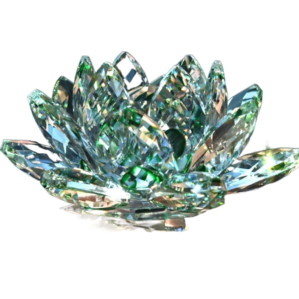 Skorter | Crystal Lotus Flower Figurine Home Wedding Decoration Glass Art Collection Paperweight Office Table Ornaments Souvenir Gifts