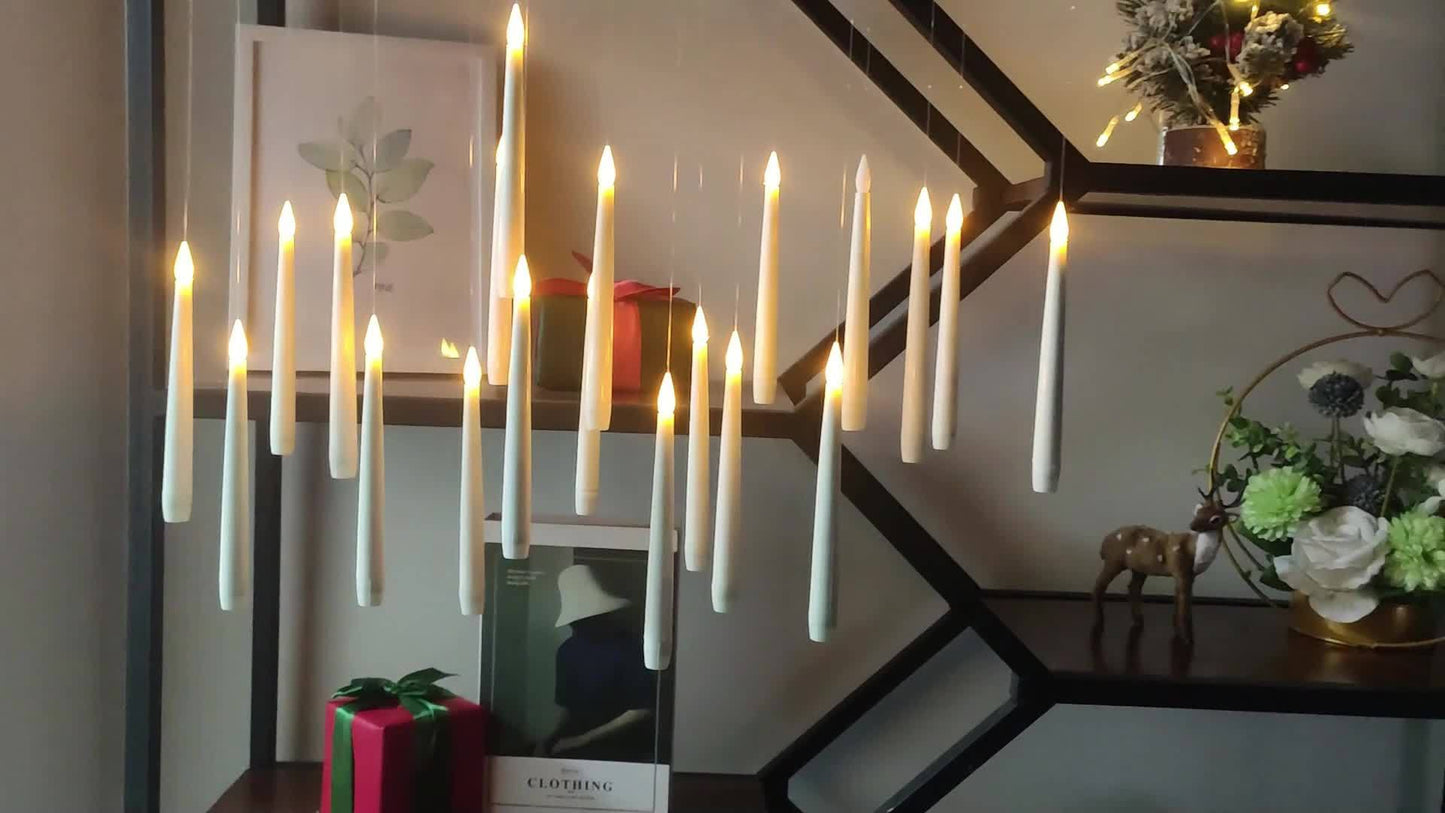 Skorter | 12-Piece Set LED Floating Candles with Remote Control – Battery Operated, Perfect for Christmas, Halloween & Home Decoration