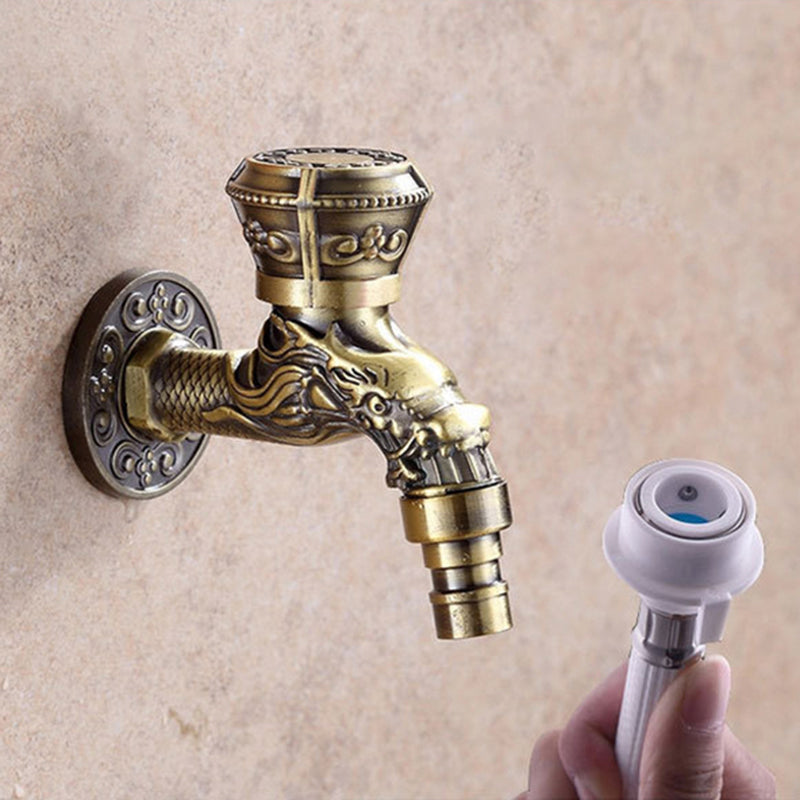 Skorter | Vintage Classic Basin Mixer Zinc Single Lever Dragon Engraving Wall Mounted Tap