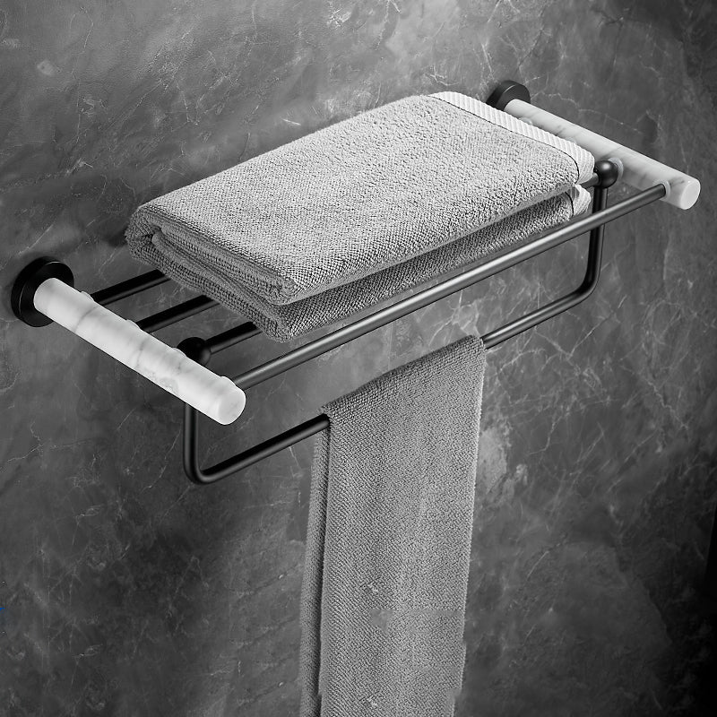 Skorter | Metal and Marble Bathroom Hardware Set as a Single Piece or as a Set in Black