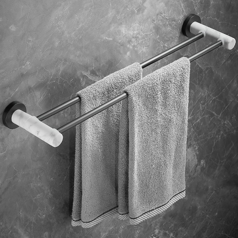 Skorter | Metal and Marble Bathroom Hardware Set as a Single Piece or as a Set in Black
