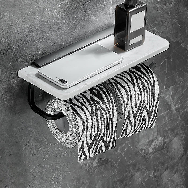 Skorter | Metal and Marble Bathroom Hardware Set as a Single Piece or as a Set in Black