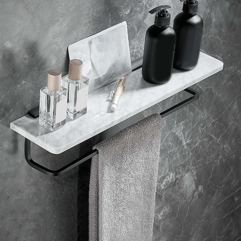 Skorter | Metal and Marble Bathroom Hardware Set as a Single Piece or as a Set in Black