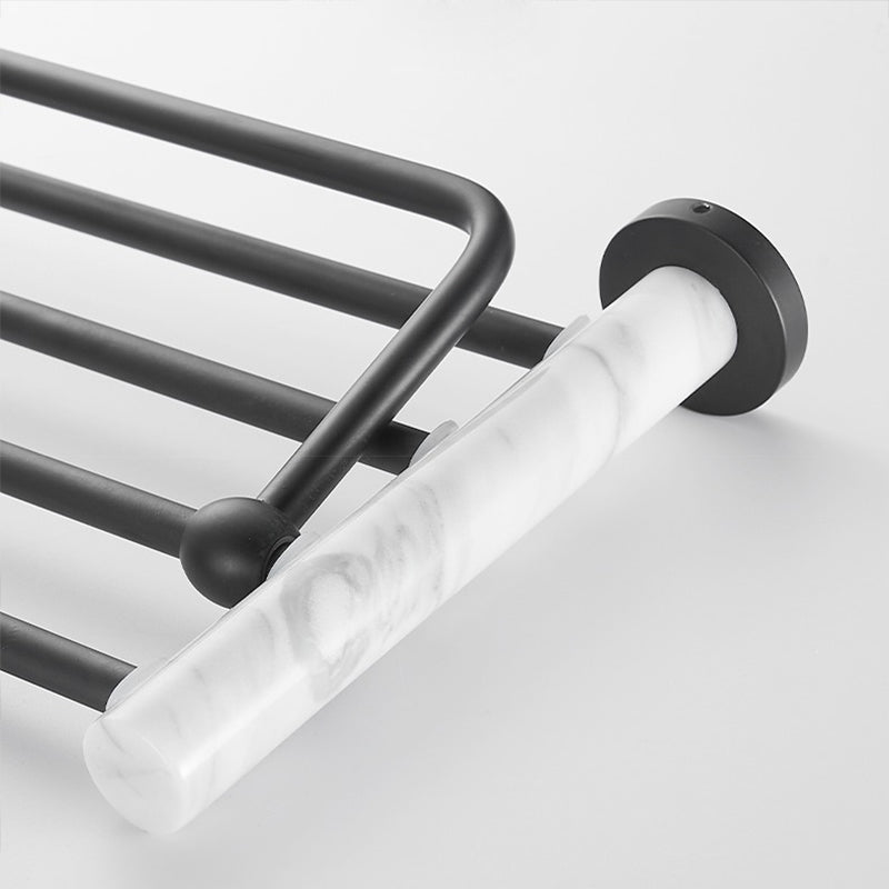 Skorter | Metal and Marble Bathroom Hardware Set as a Single Piece or as a Set in Black