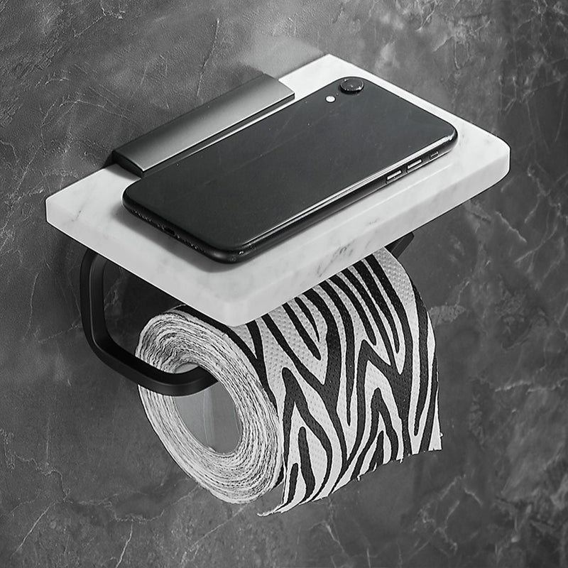 Skorter | Metal and Marble Bathroom Hardware Set as a Single Piece or as a Set in Black