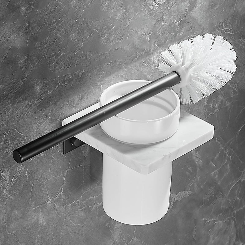 Skorter | Metal and Marble Bathroom Hardware Set as a Single Piece or as a Set in Black