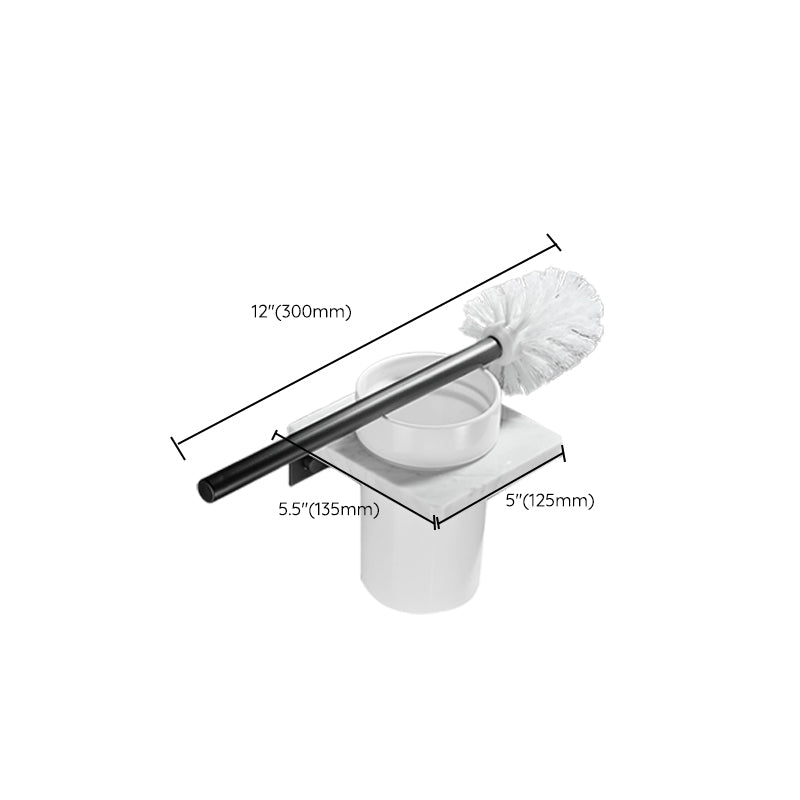 Skorter | Metal and Marble Bathroom Hardware Set as a Single Piece or as a Set in Black