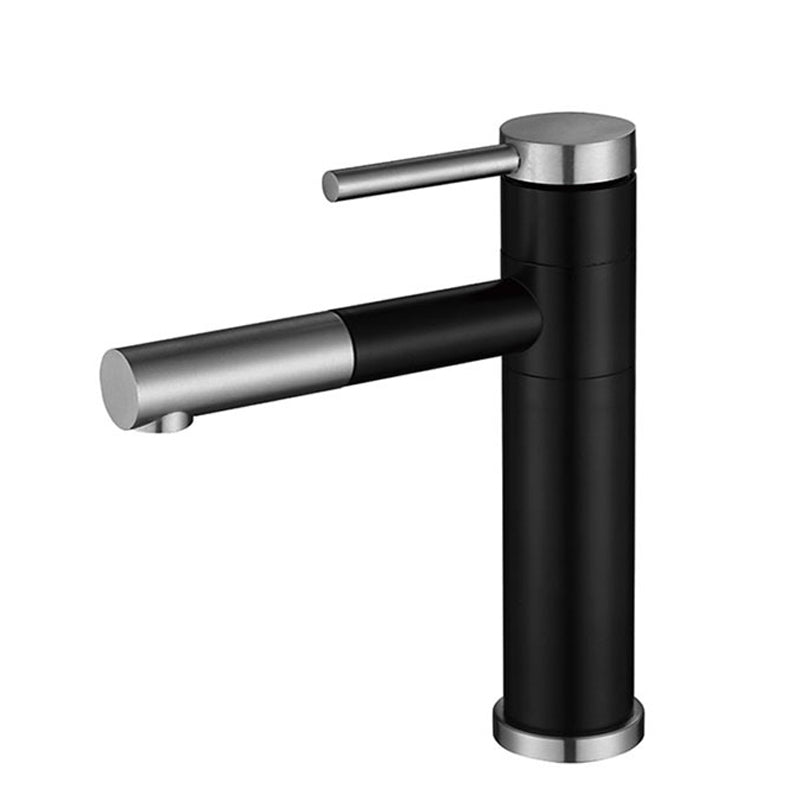 Skorter | Modern Vessel Sink Faucet Stainless Steel Single Handle Low Arc Pull Down Vessel Faucet