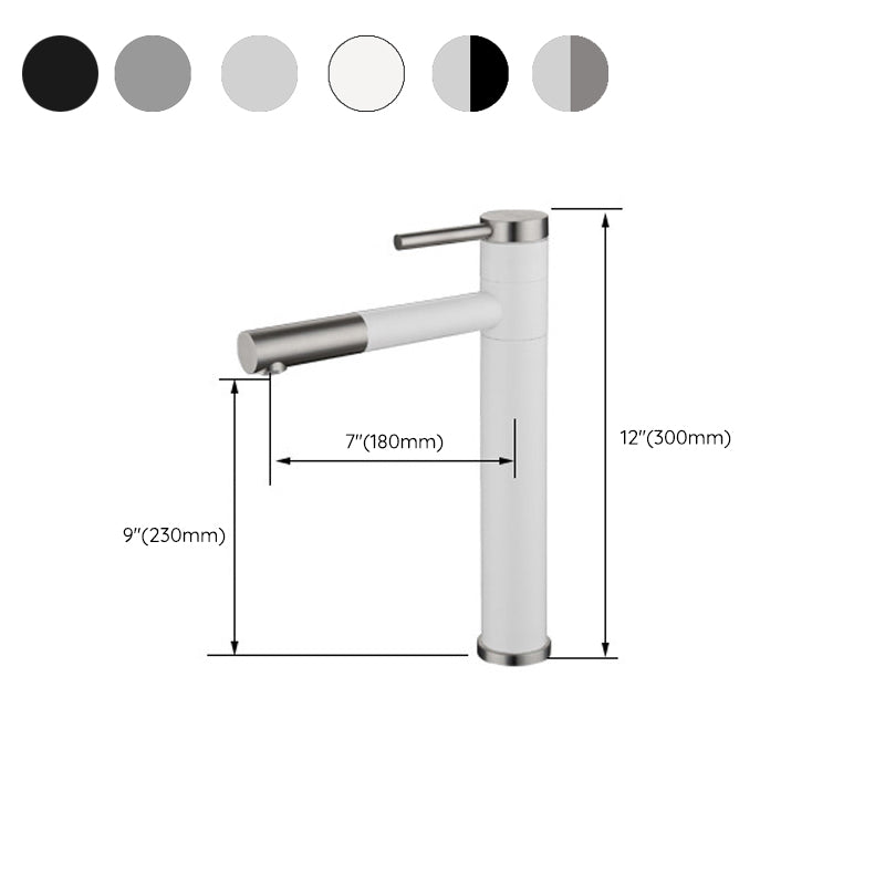 Skorter | Modern Vessel Sink Faucet Stainless Steel Single Handle Low Arc Pull Down Vessel Faucet