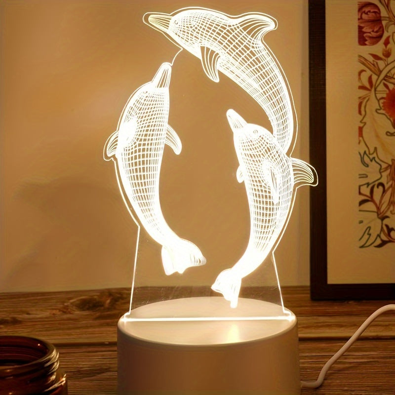 Skorter | GeoDolphin - Modern 3D Illusion Table Lamp