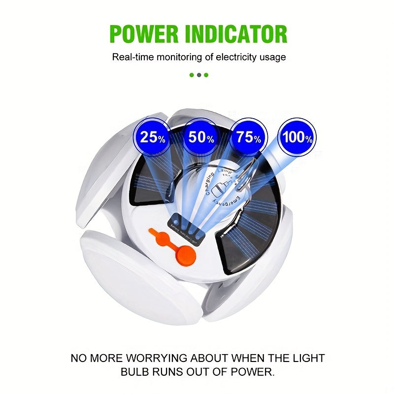 Skorter | SolarFold - Portable USB Rechargeable LED Camping Light, Ideal