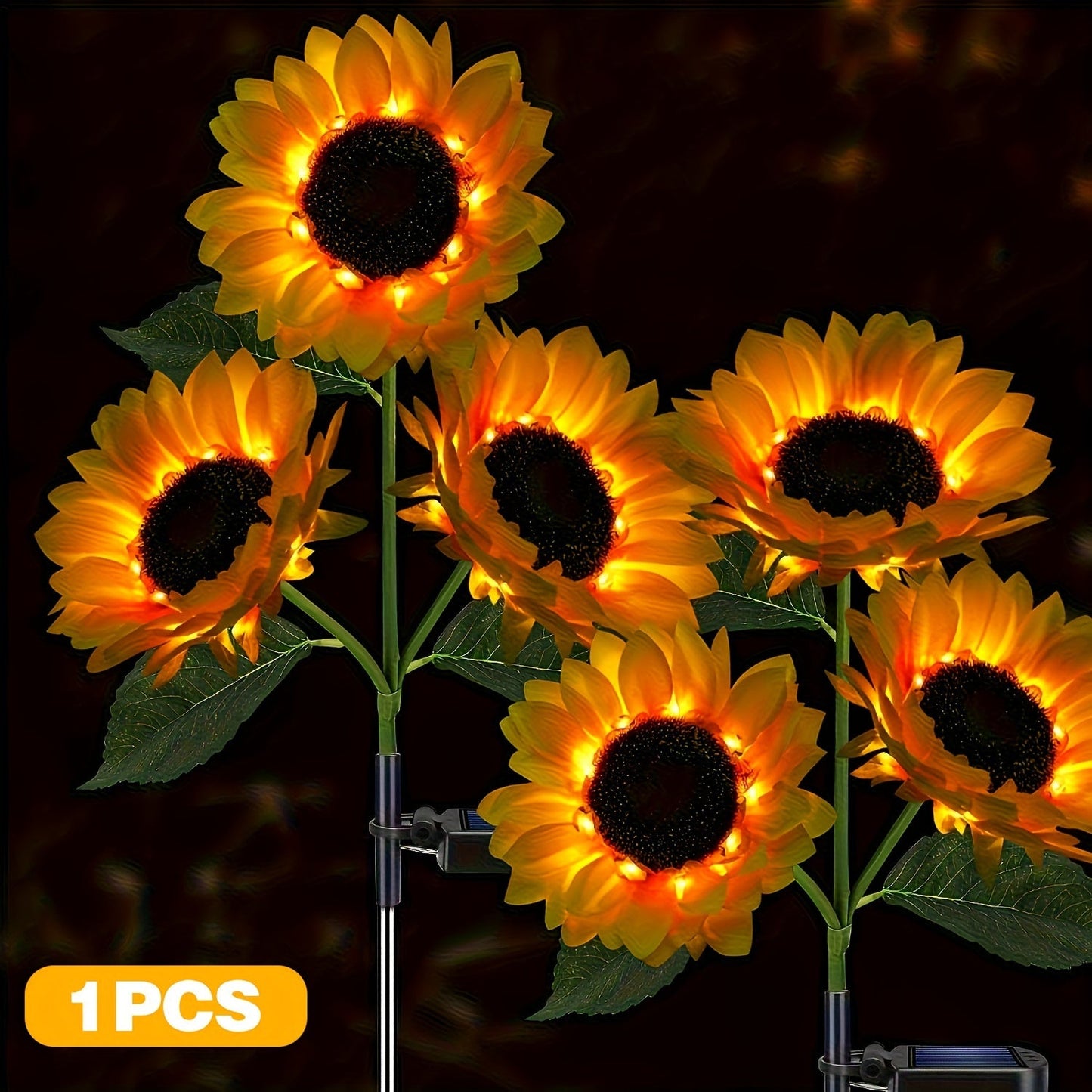 Skorter | SolarBloom - Sunflower LED Garden Lighting with 3 Heads, Waterproof
