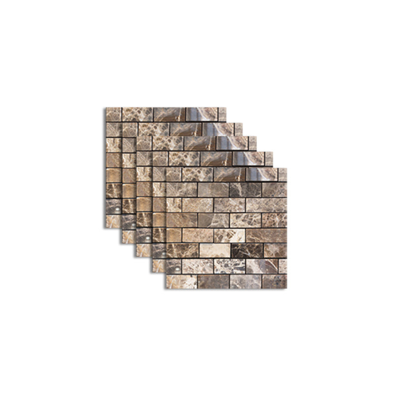Skorter | Pattern Matte Color Stone Peel and Stick Mosaic Tile Peel and Stick Tile Set of 5
