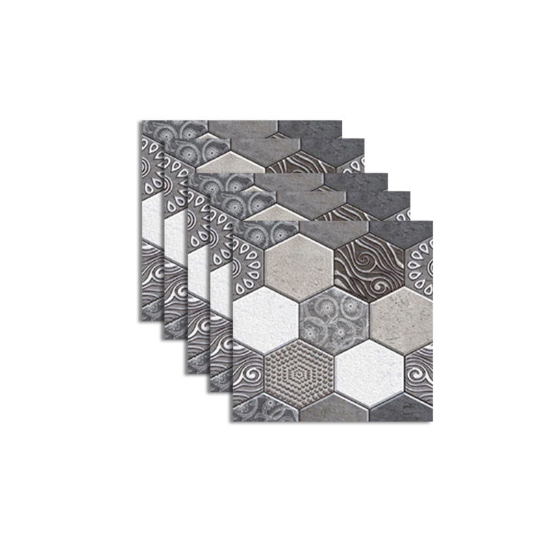 Skorter | Pattern Matte Color Stone Peel and Stick Mosaic Tile Peel and Stick Tile Set of 5