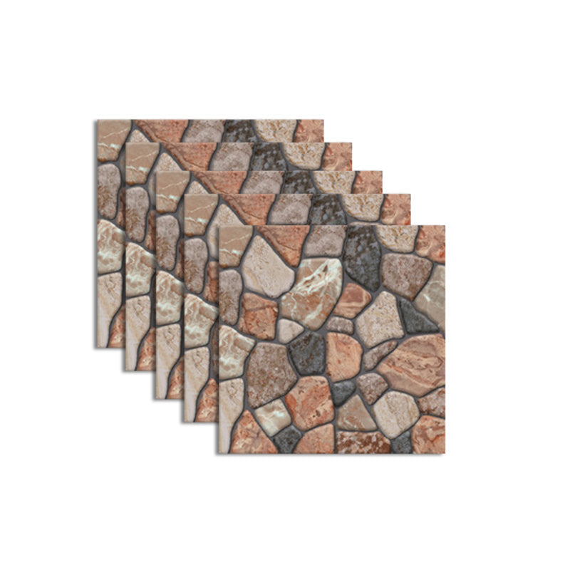 Skorter | Pattern Matte Color Stone Peel and Stick Mosaic Tile Peel and Stick Tile Set of 5