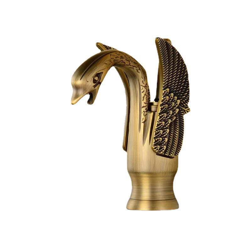 Skorter | Full brass bathroom sink faucet hot and cold water single lever sink faucet