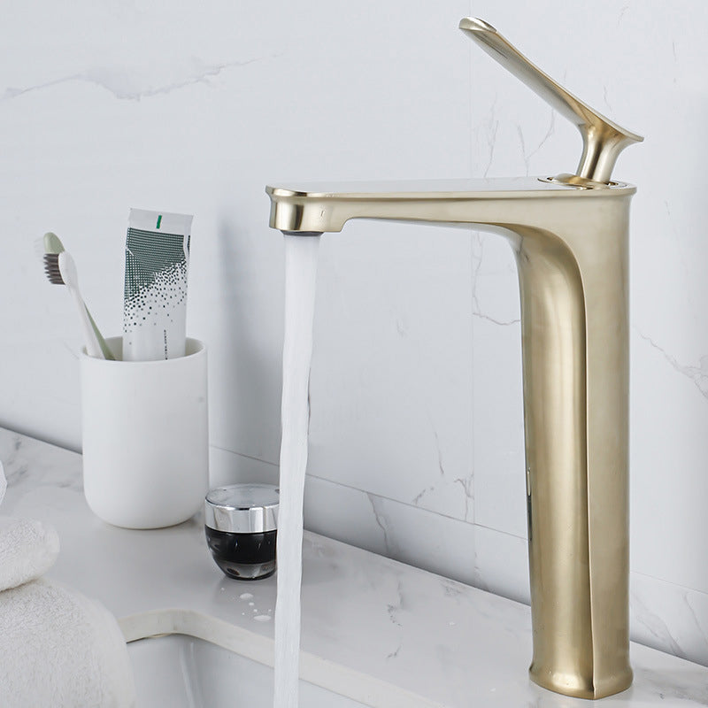 Skorter | 1 Handle Full Copper Bathroom Sink Faucet Nordic Modern Vanity Faucet with Drain