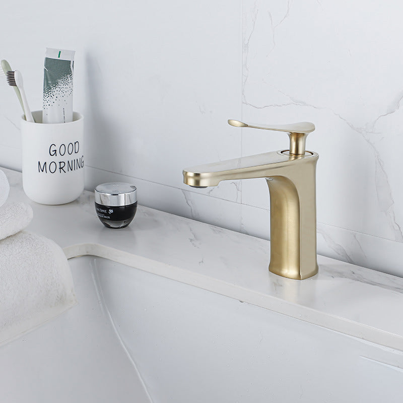 Skorter | 1 Handle Full Copper Bathroom Sink Faucet Nordic Modern Vanity Faucet with Drain