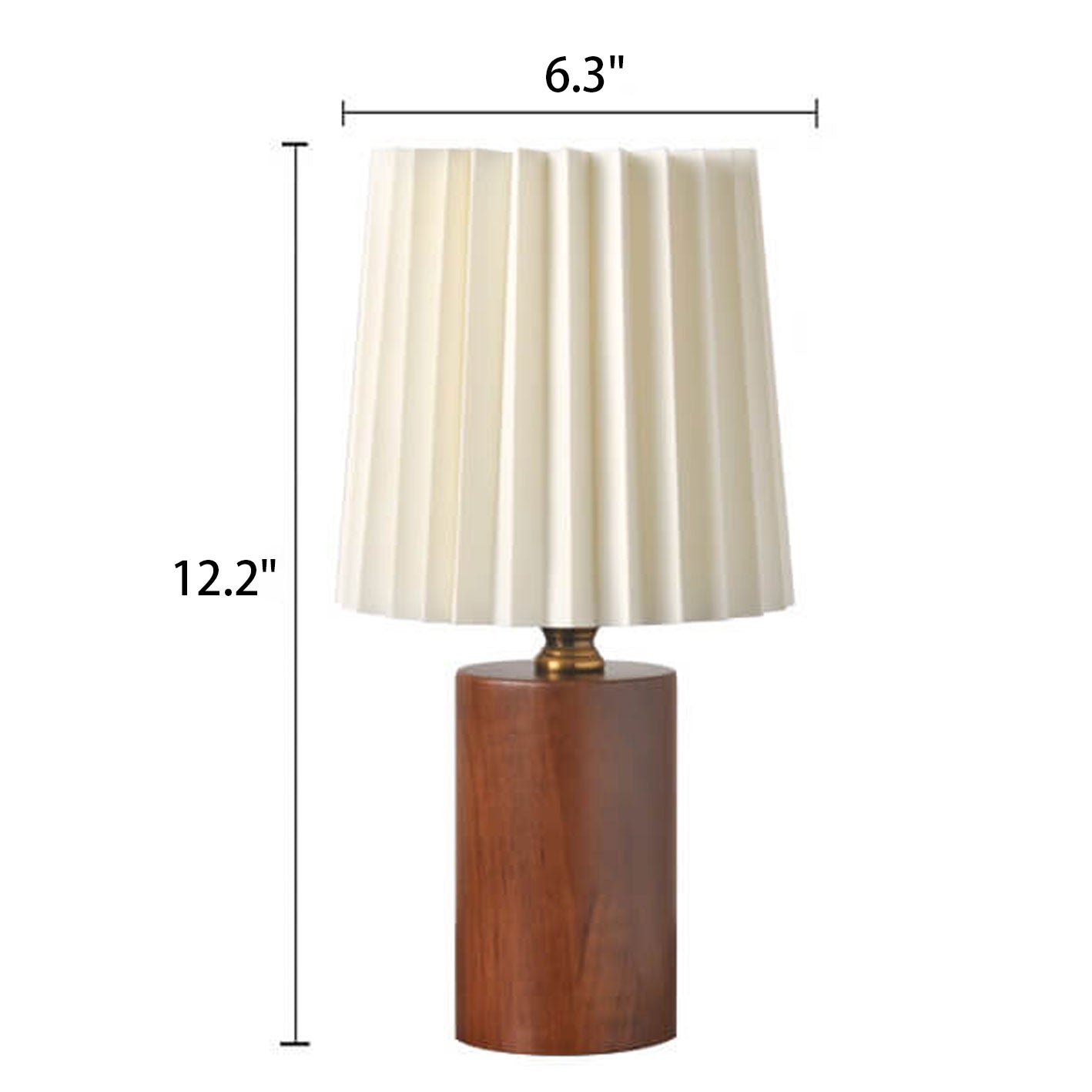 Skorter | Vintage Korean Pleated Column Solid Wood Base 1-Light Table Lamp