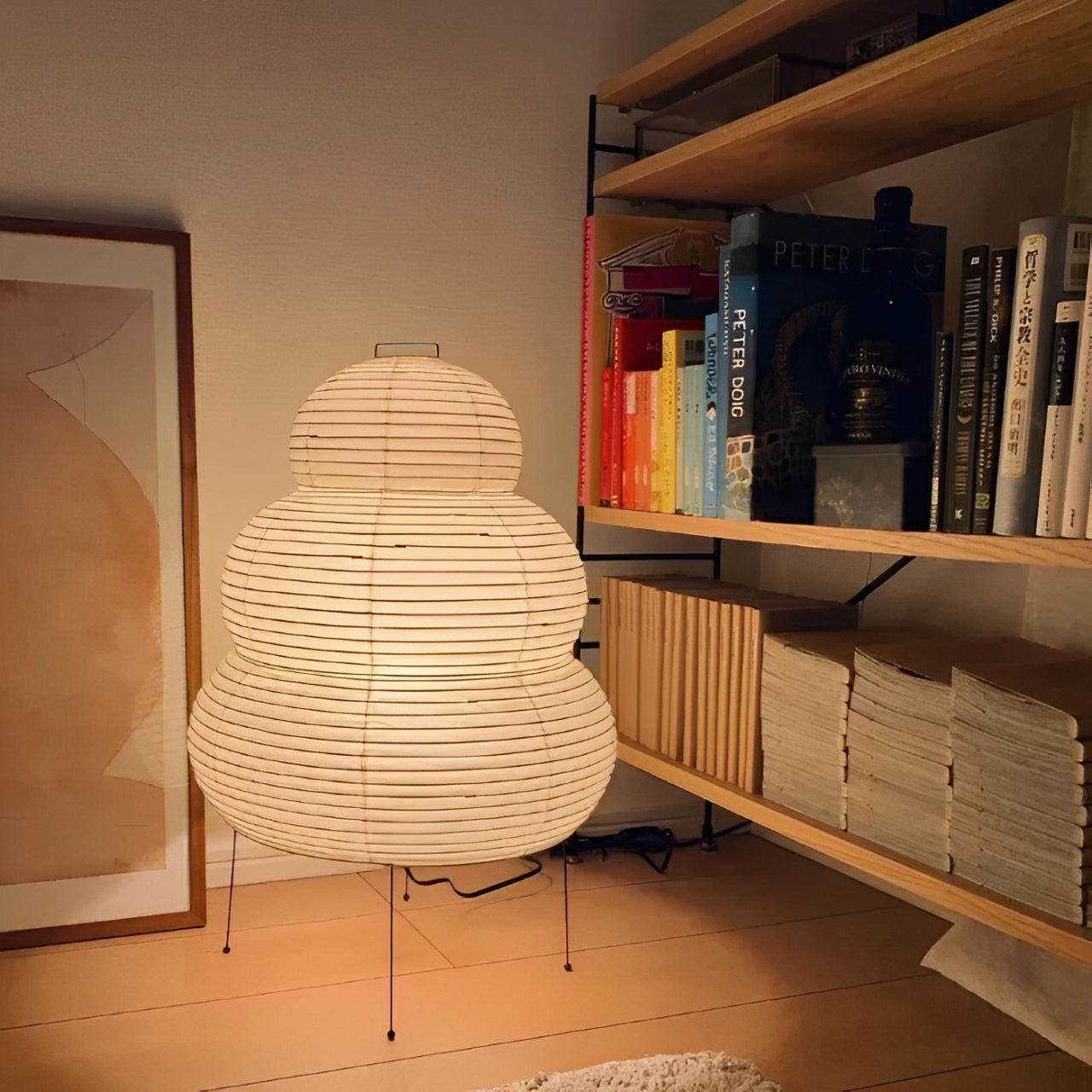 Skorter | Zen Floor Lamp – Japanese Wabi-Sabi Style with 3-Mode Dimmable LED Light