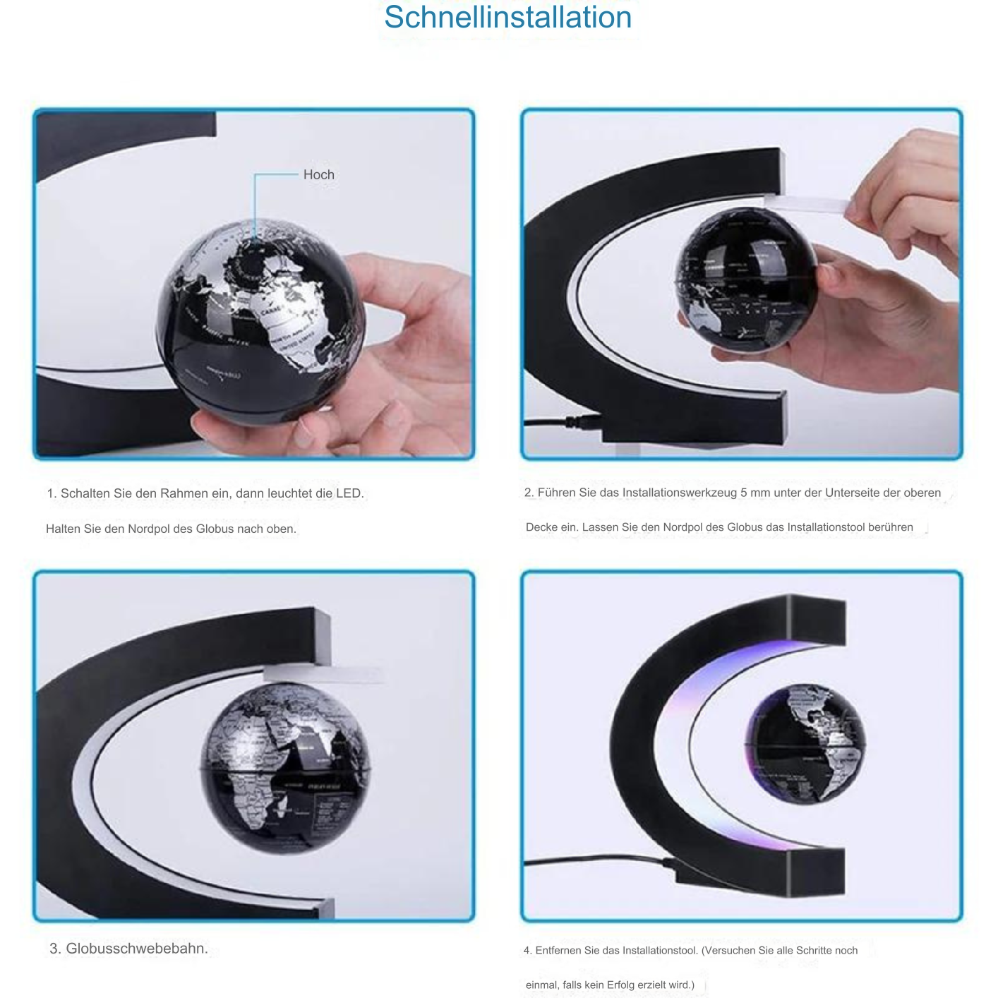 Skorter | AstroGlobe LED World Globe – Floating Globe Lamp with Magnetic Suspension