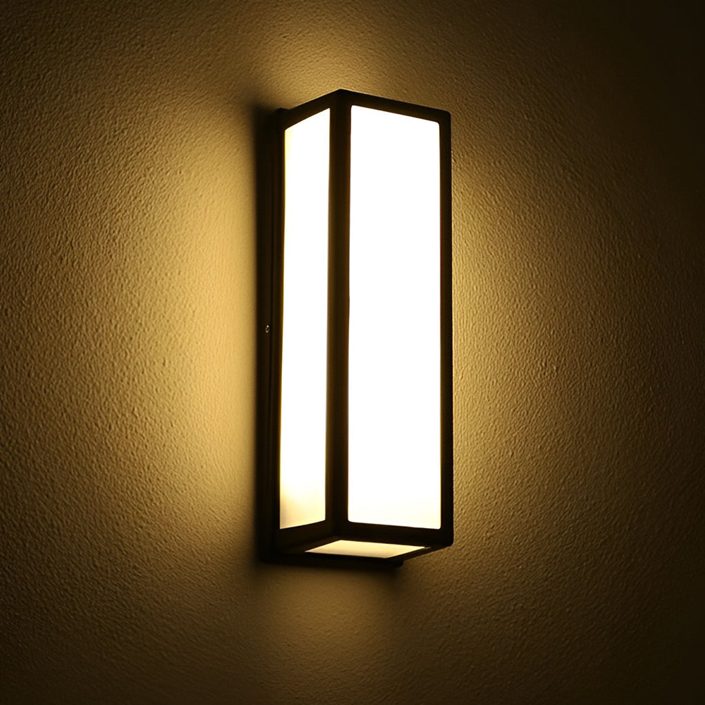 Skorter | Rectangular LED waterproof motion sensor black contemporary wall lamp