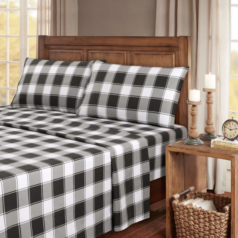 Skorter | 4-piece: Kathy Ireland 100% Turkish cotton flannel bedding