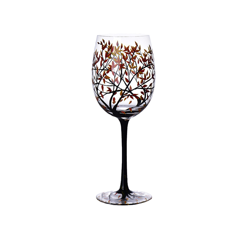 skorter | Four Seasons Tree Wine Glasses - Hand-Painted Art