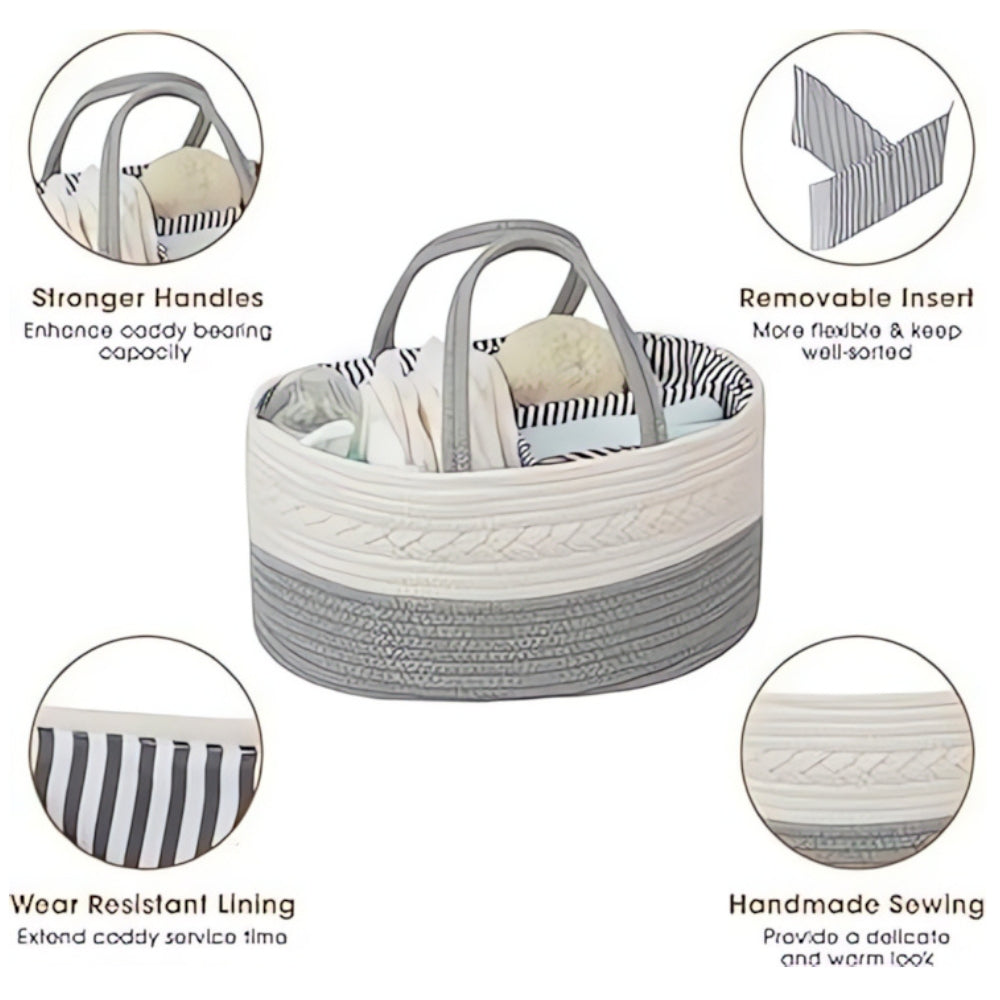 Skorter | Braided Grey Baby Essentials Organizer