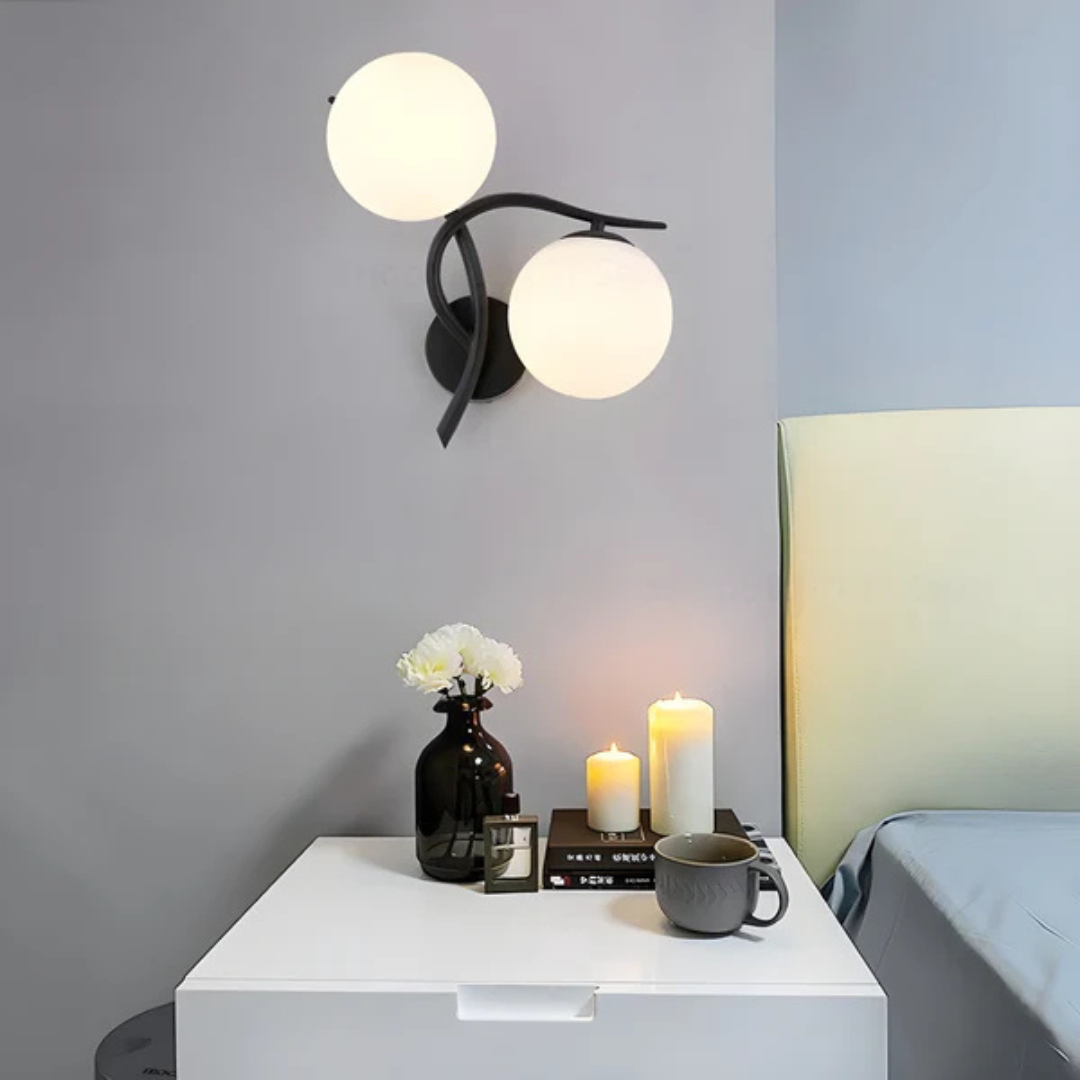 Skorter | Glass and Copper LED Wall Light with Warm White Glow
