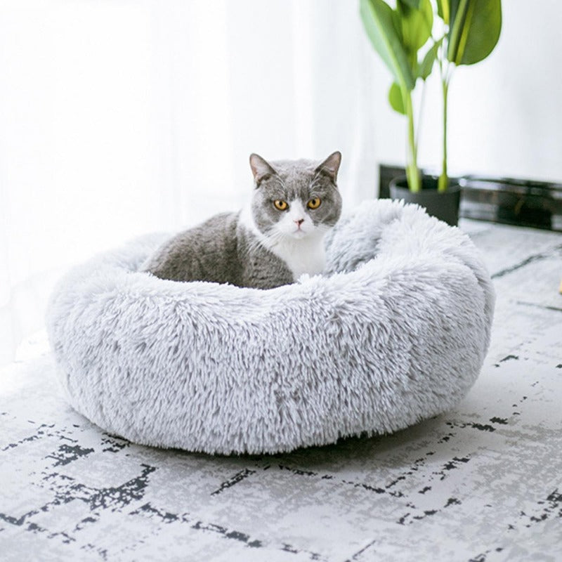 Skorter | PawNest Calming Donut Cat Bed | Round Plush Nest | Stress-Reducing & Cozy | Perfect for Cats & Small Dogs