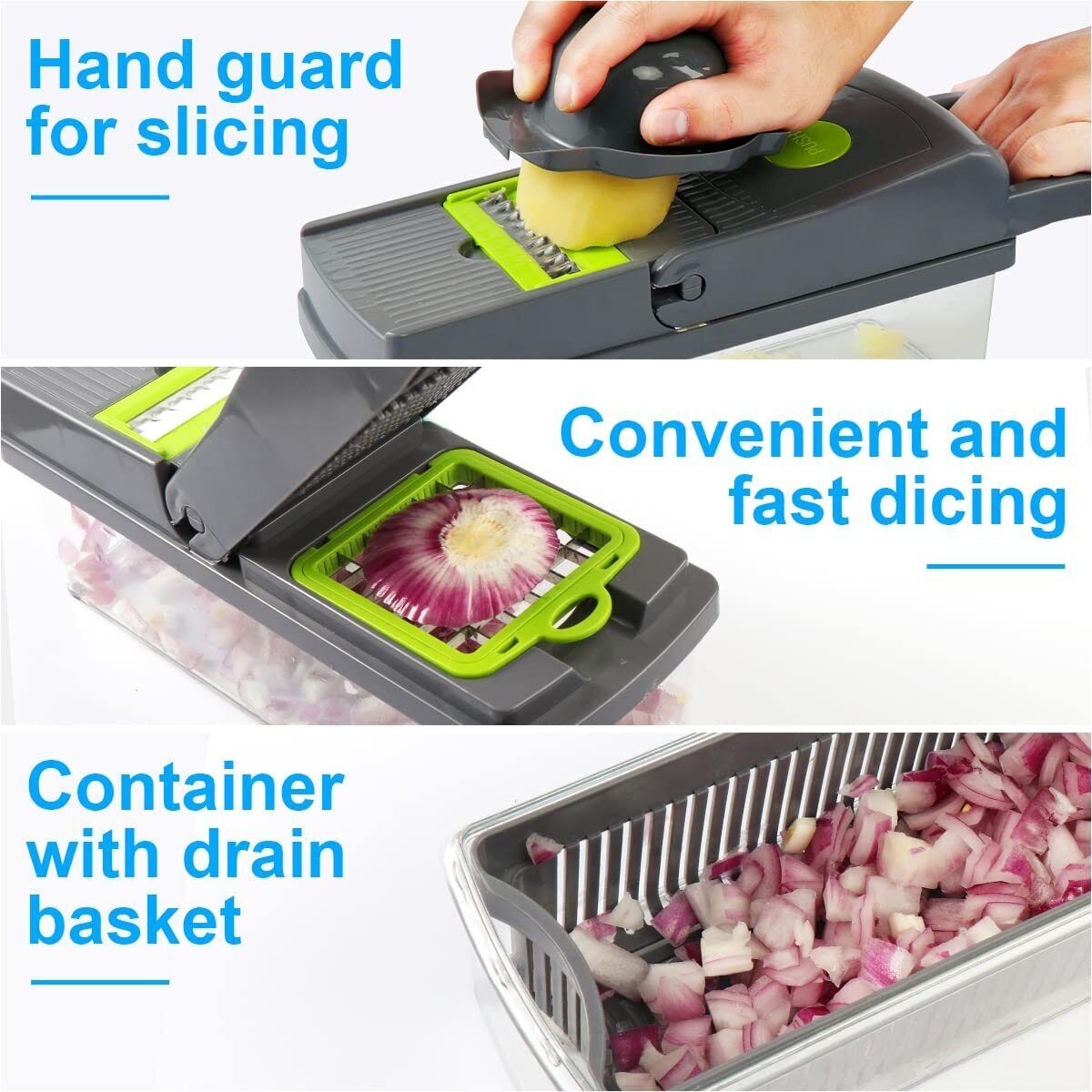 Skorter | 15 I 1 Food Vegetable Slicer Salad Fruit Peeler Cutter Dicer Chopper Kitchen -