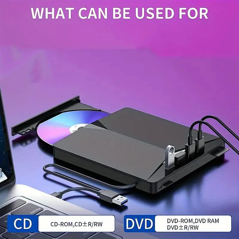 Skorter | 7-in-1 Portable External CD/DVD Drive
