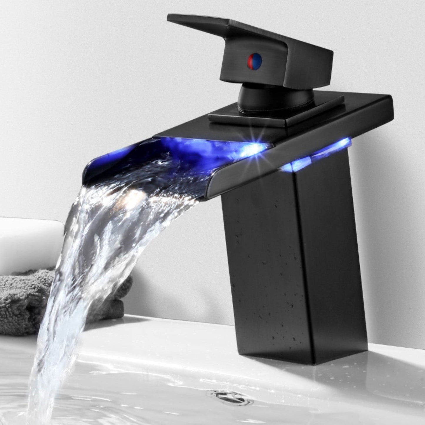 Skorter | Basin Waterfall Outlet Single Lever Tap with LED Light