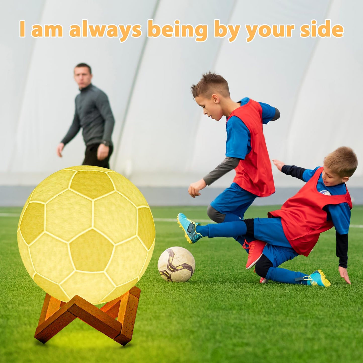 Skorter | Balkwan Football Night Light - 16 Color Changing Moon Lamp For Kids, Dimmable With Remote Control