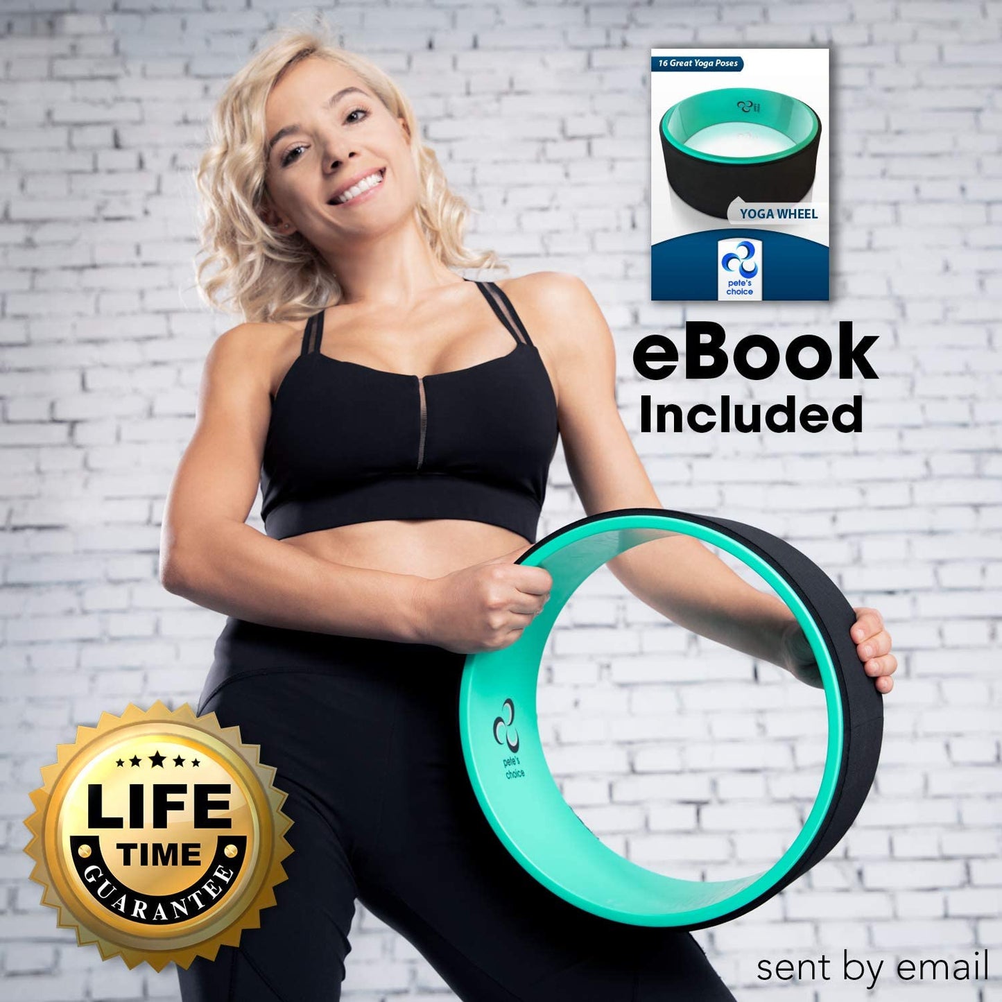 Skørter | Pete's Choice Yoga Wheels with Yoga Strap & Exercise Guide | Comfortable & Durable Yoga Balance Accessory | Increase Flexibility | Improve Posture