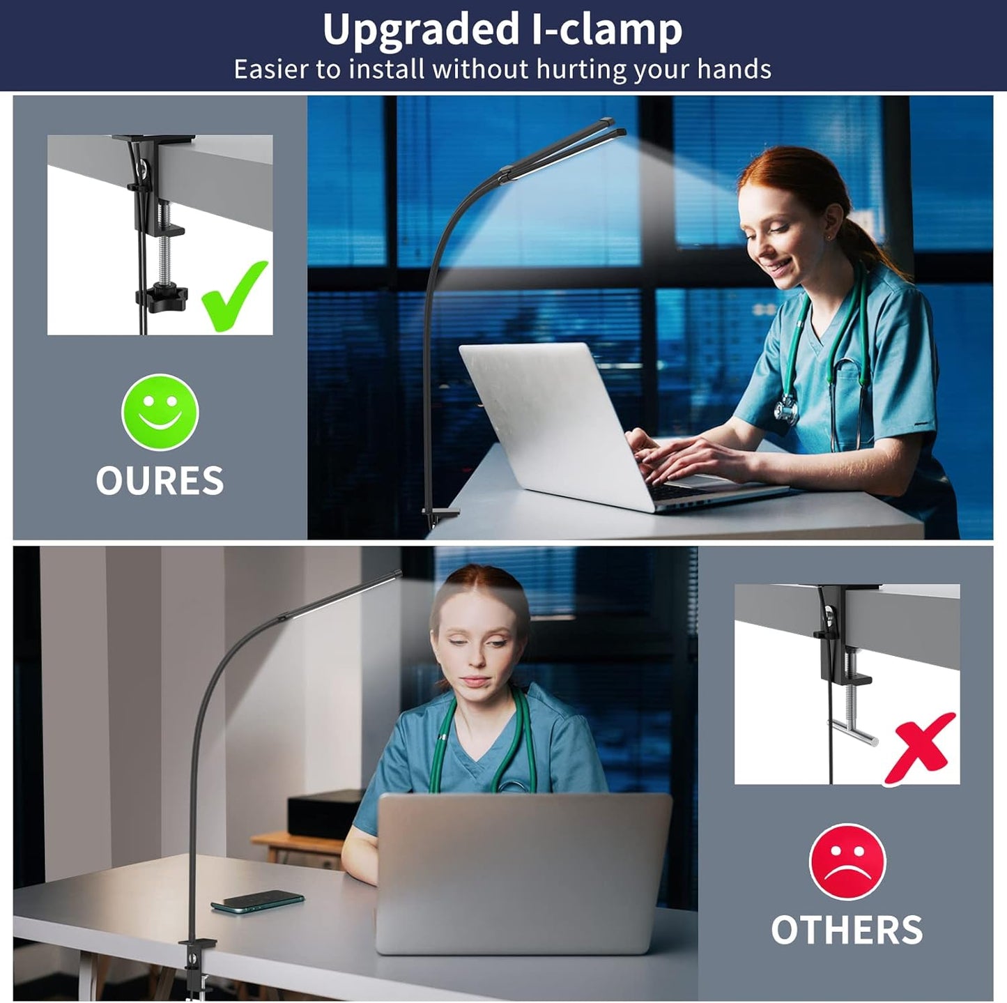 Skorter | 77 LED Desk Clamp Lamp with 70cm Flexible Gooseneck – Ravien