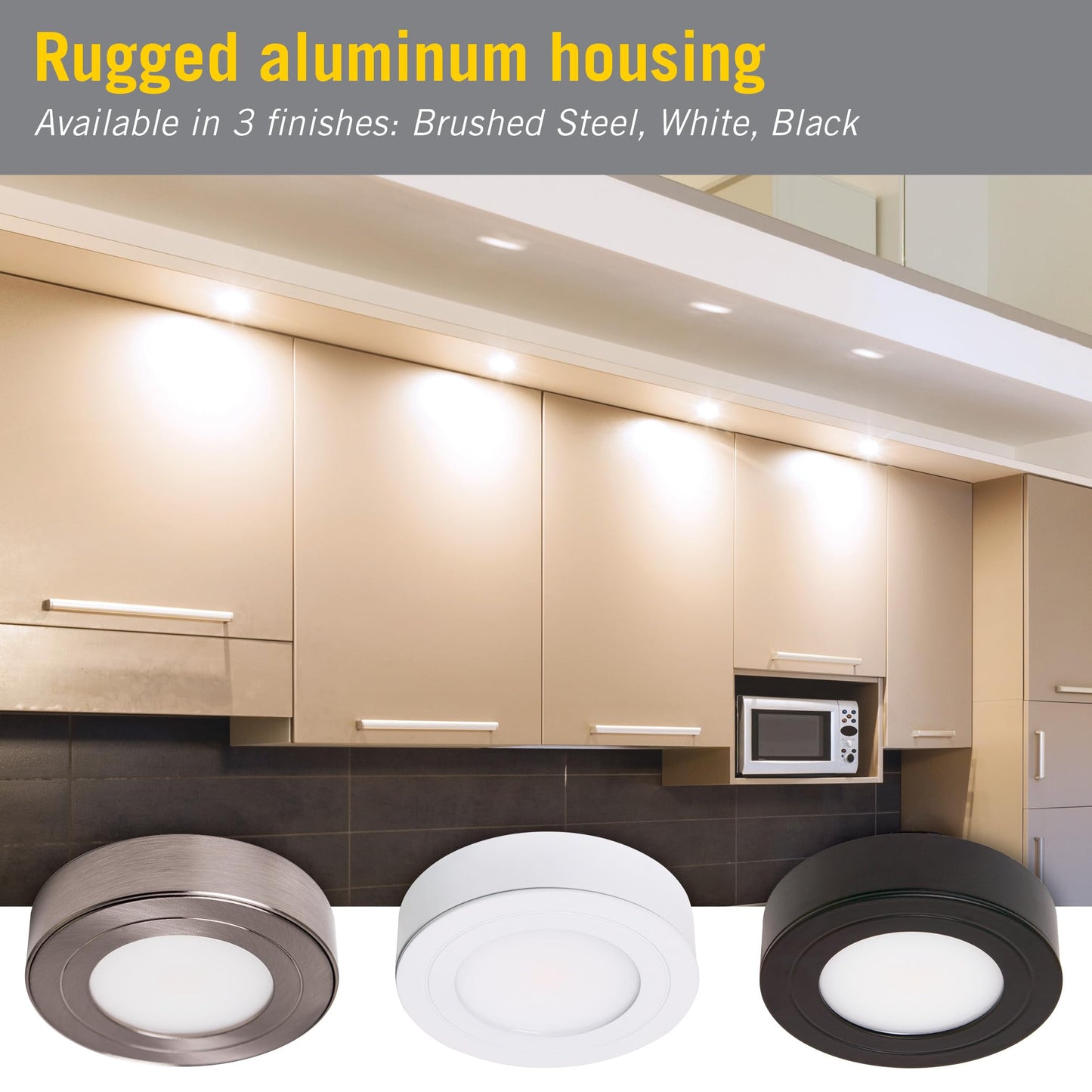 Skorter | Armacost Lighting 2700K Dimmable Led Puck Light - Soft White Brushed Steel Finish