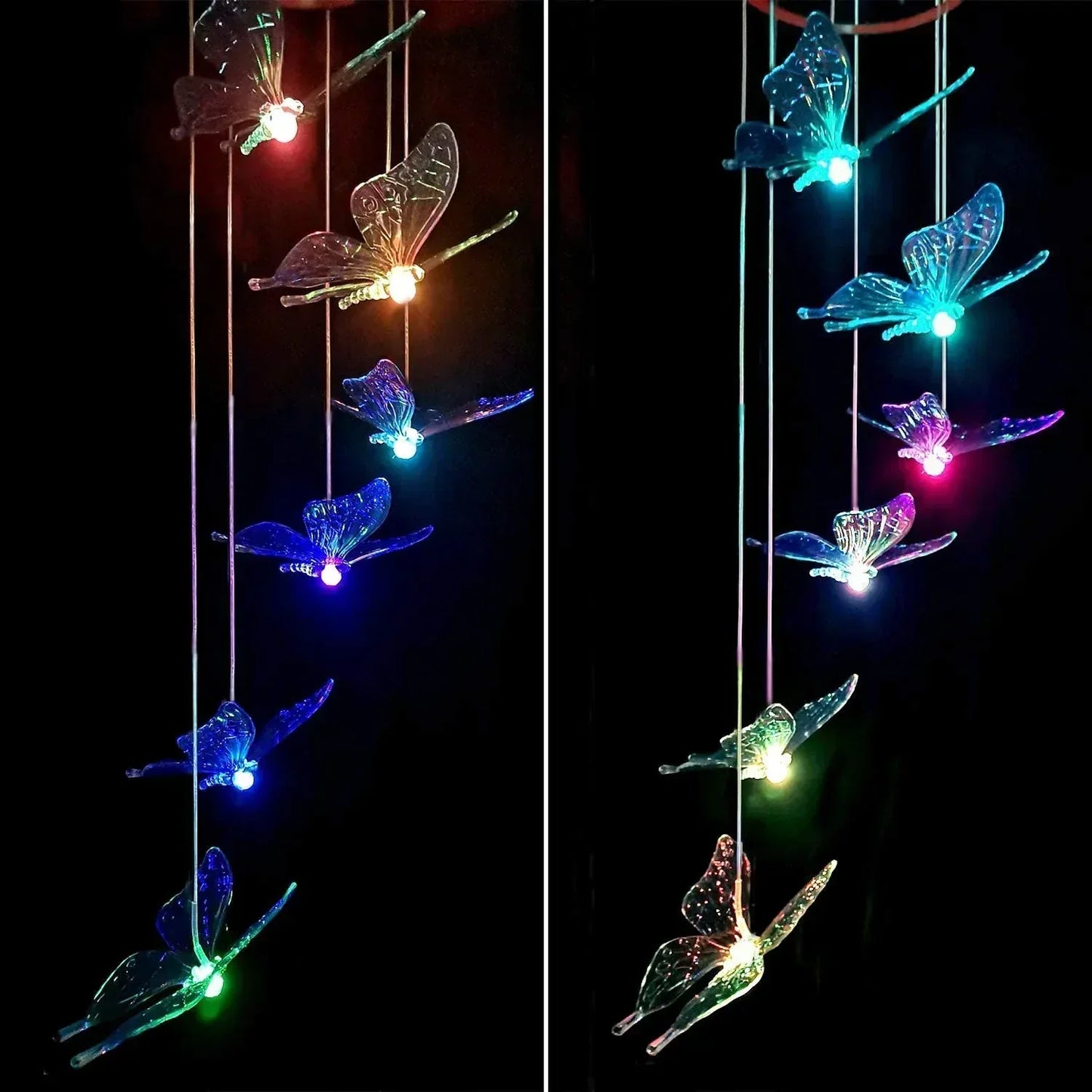 Skorter | SolarGlow - LED Mood Lighting with Butterflies – Colorful Sun Garden Lamps for Outdoor