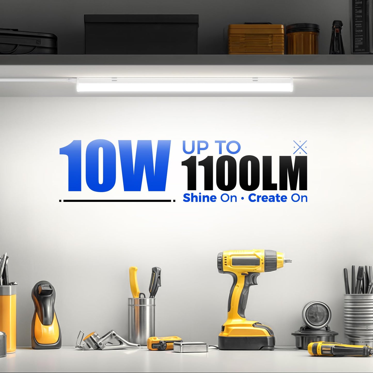 Skorter | Barrina 2Ft Led Ceiling Lamps, 5000K Daylight White, 1100Lm, Connectable, 6