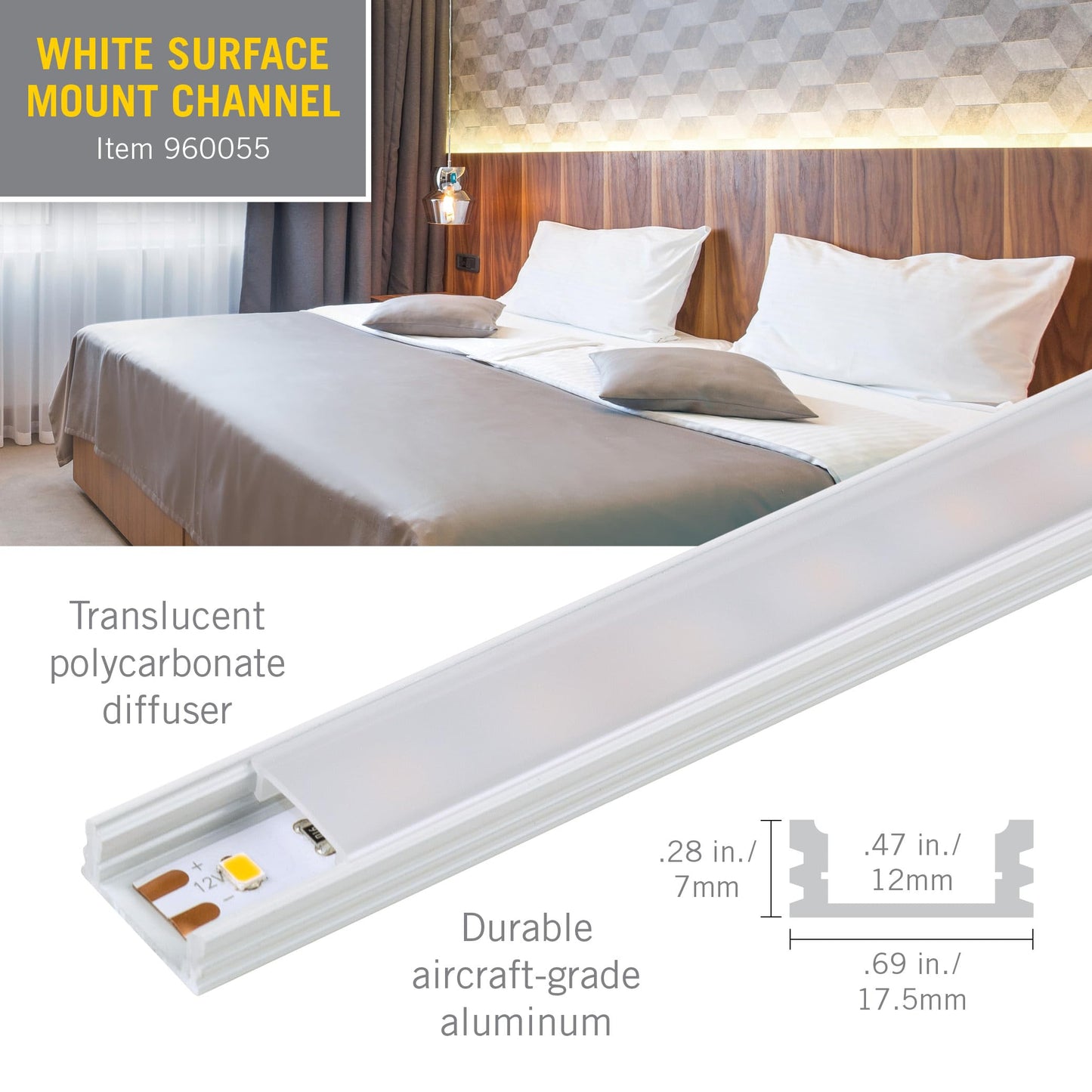 Skorter | Armacost Lighting Led Tape Light Mounting Channel 5-Pack, White Aluminum