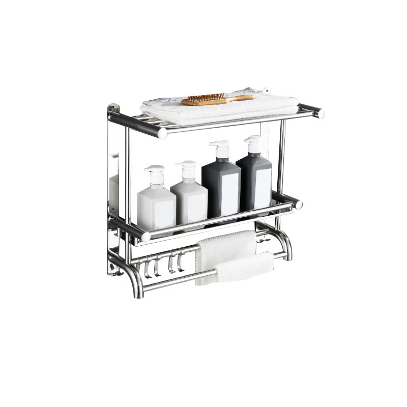 Skorter | Contemporary bathroom accessory set made of chrome-plated stainless steel with bathrobe hooks/towel rail
