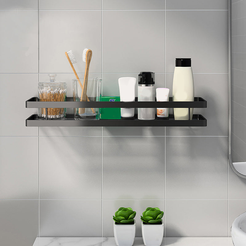 Skorter | 2-piece bathroom shelf made of matte black metal bathroom hardware set