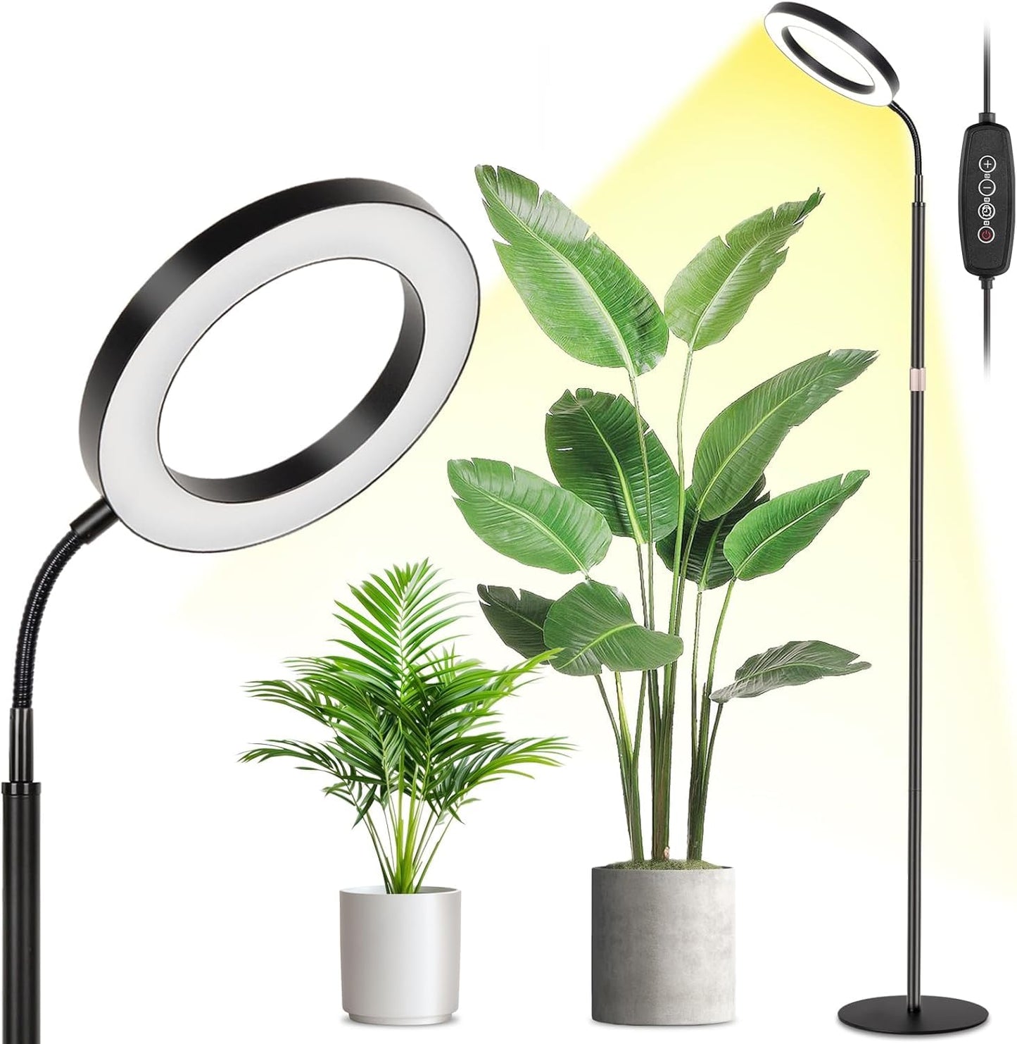 Skorter | Lbw Growth Light For Indoor Plants With Stand Full Spectrum, Floor Plant Light For Indoor Growth, 108 Leds Standing Plant Lamp, 4/8/12H Auto Timer, 6 Brightness Levels, Height Adjustable, 7.8 Diameter