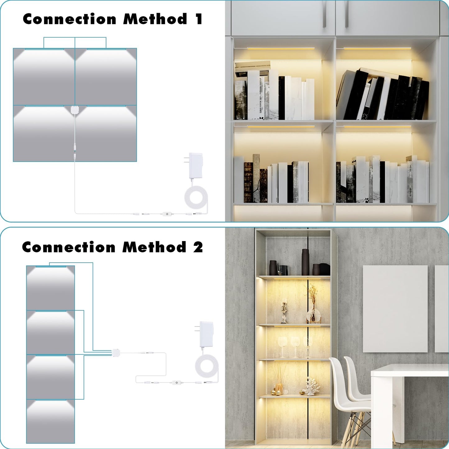 Skorter | Jusjubr 4Pcs 12" Dimmable Led Showcase Light, Warm White, Memory Function, 3000